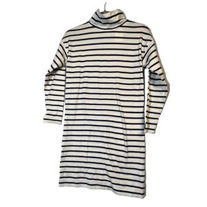 Vineyard Vines Navy Blue & Cream Striped Funnel‎ Neck Long Sleeve Dress Sz XXS
